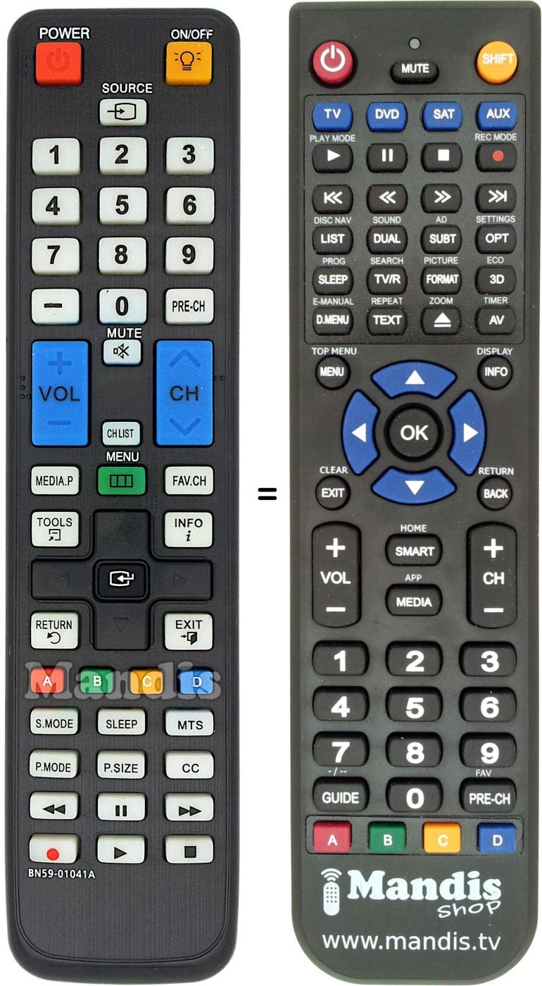 Replacement remote control BN59-01041A