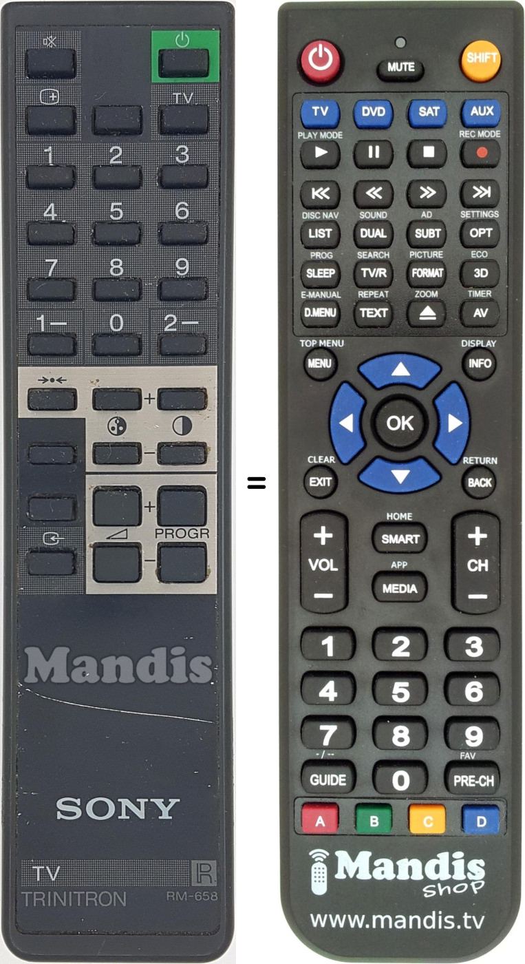 Replacement remote control Sony RM 658