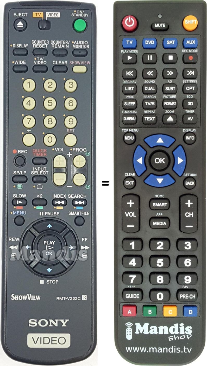 Replacement remote control RMT-V222C