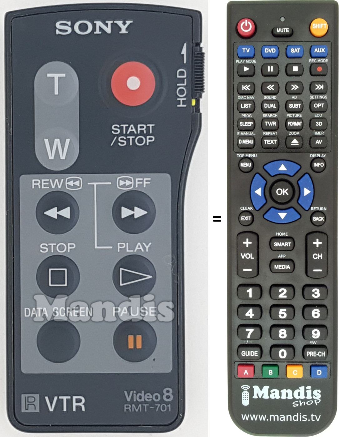 Replacement remote control RMT-701