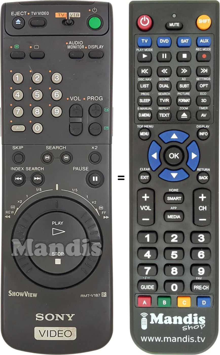 Replacement remote control RMT V187