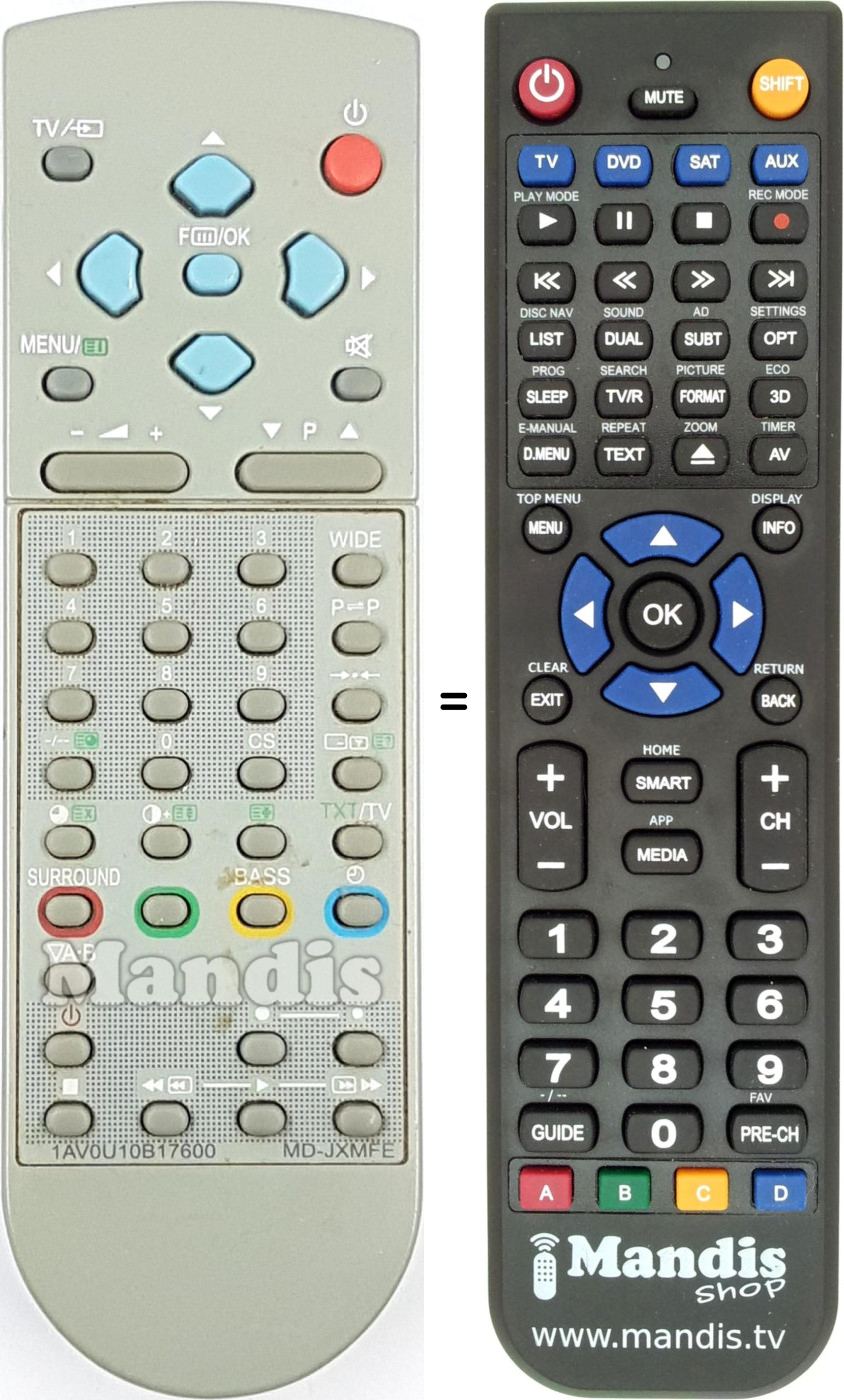 Replacement remote control MD-JXMFE