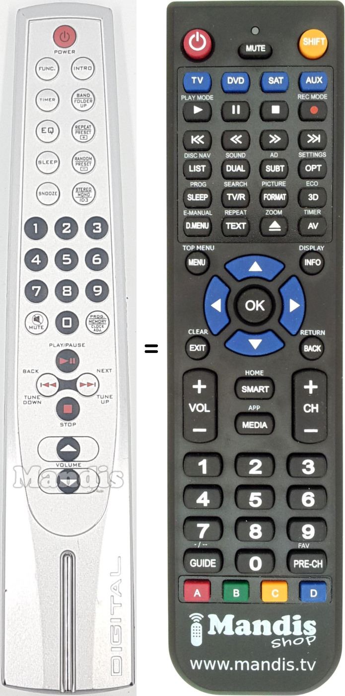 Replacement remote control DIG004
