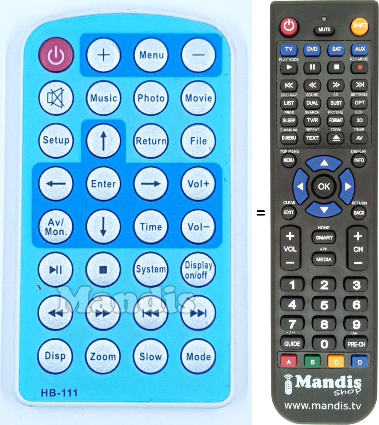Replacement remote control HB-111