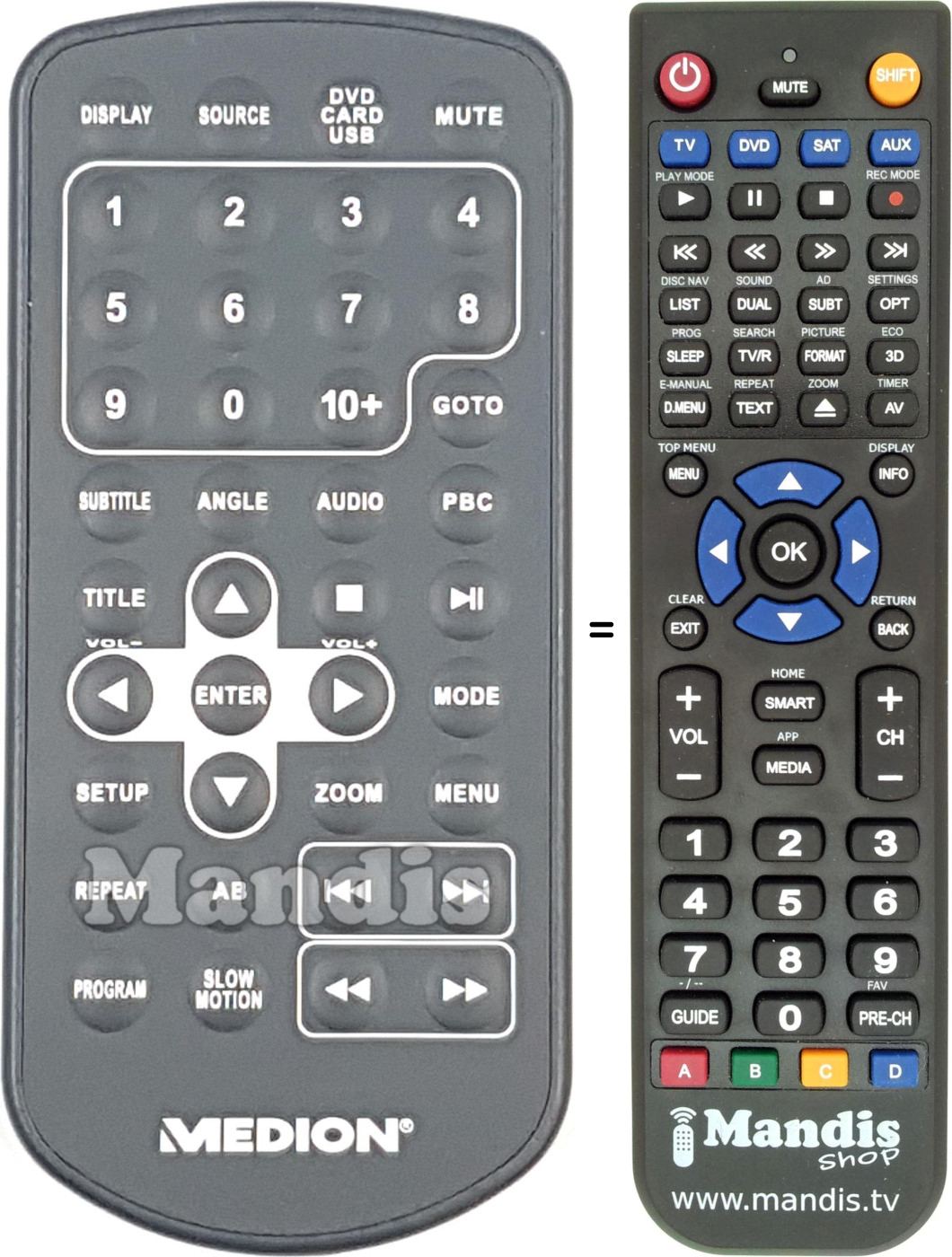 Replacement remote control MD82767