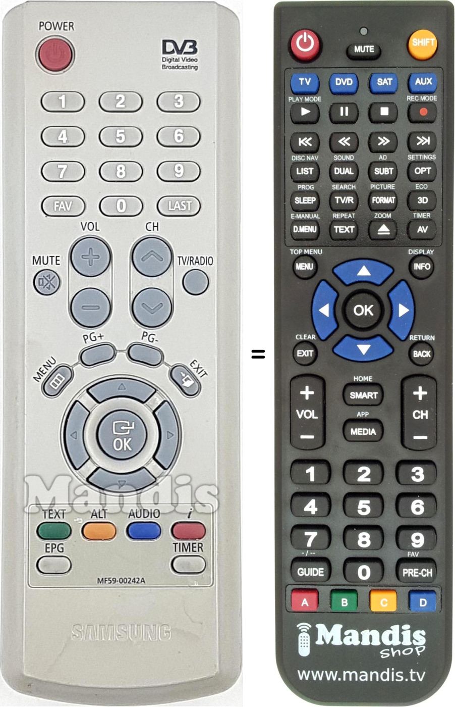 Replacement remote control Samsung MF 59-00242 A