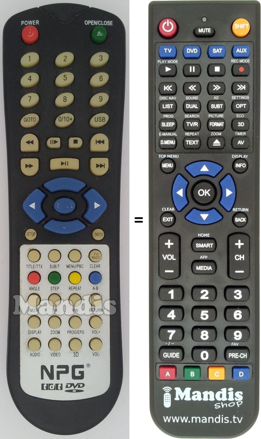 Replacement remote control NPG009