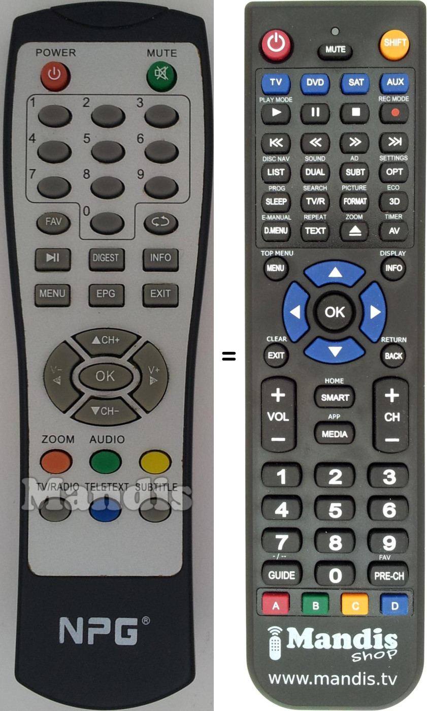 Replacement remote control NPG010