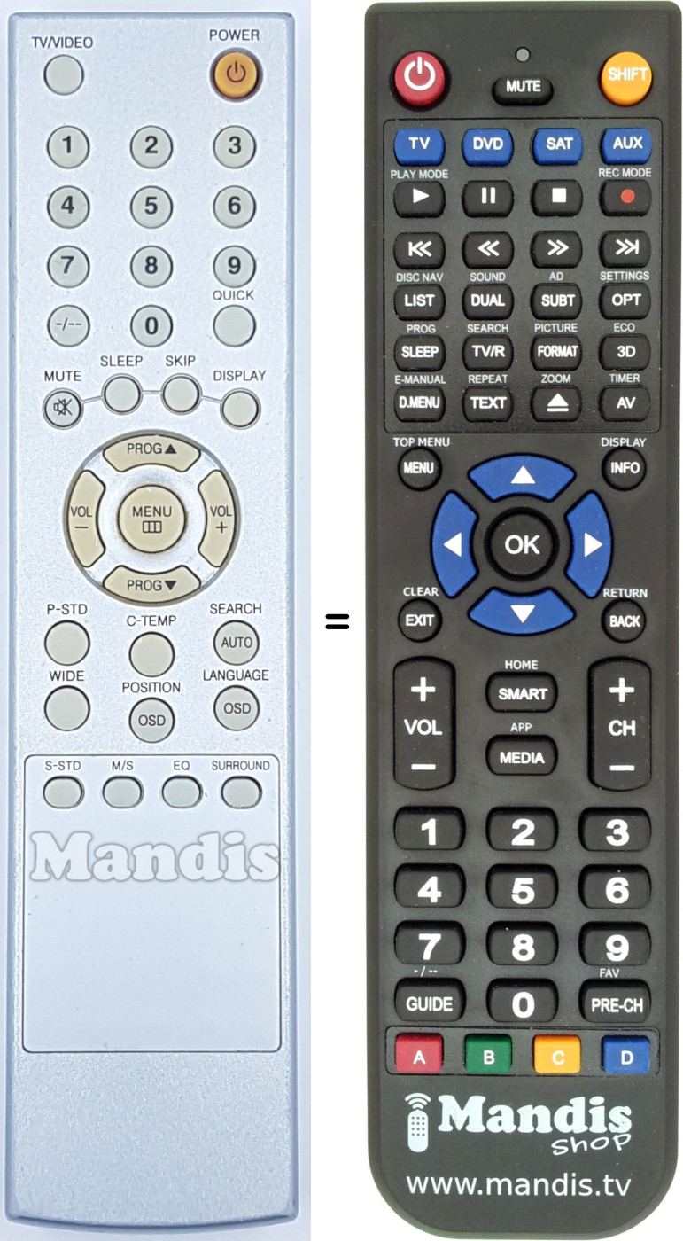 Replacement remote control REMCON1550