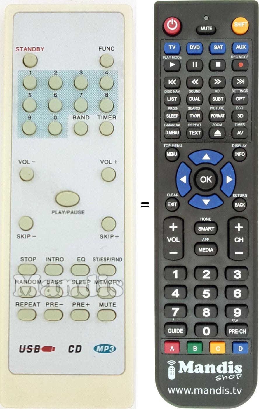 Replacement remote control REMCON1594