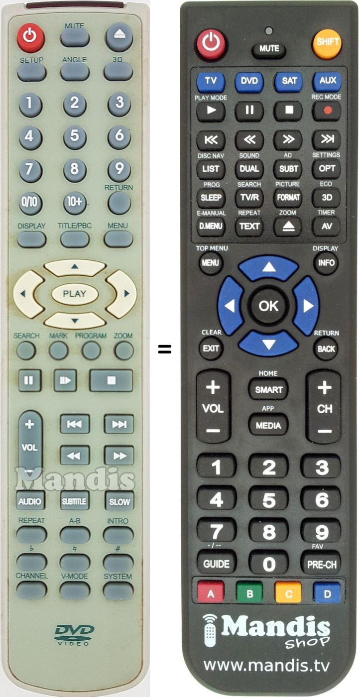 Replacement remote control REMCON1595