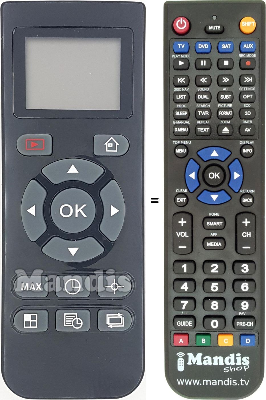 Replacement remote control REMCON1619