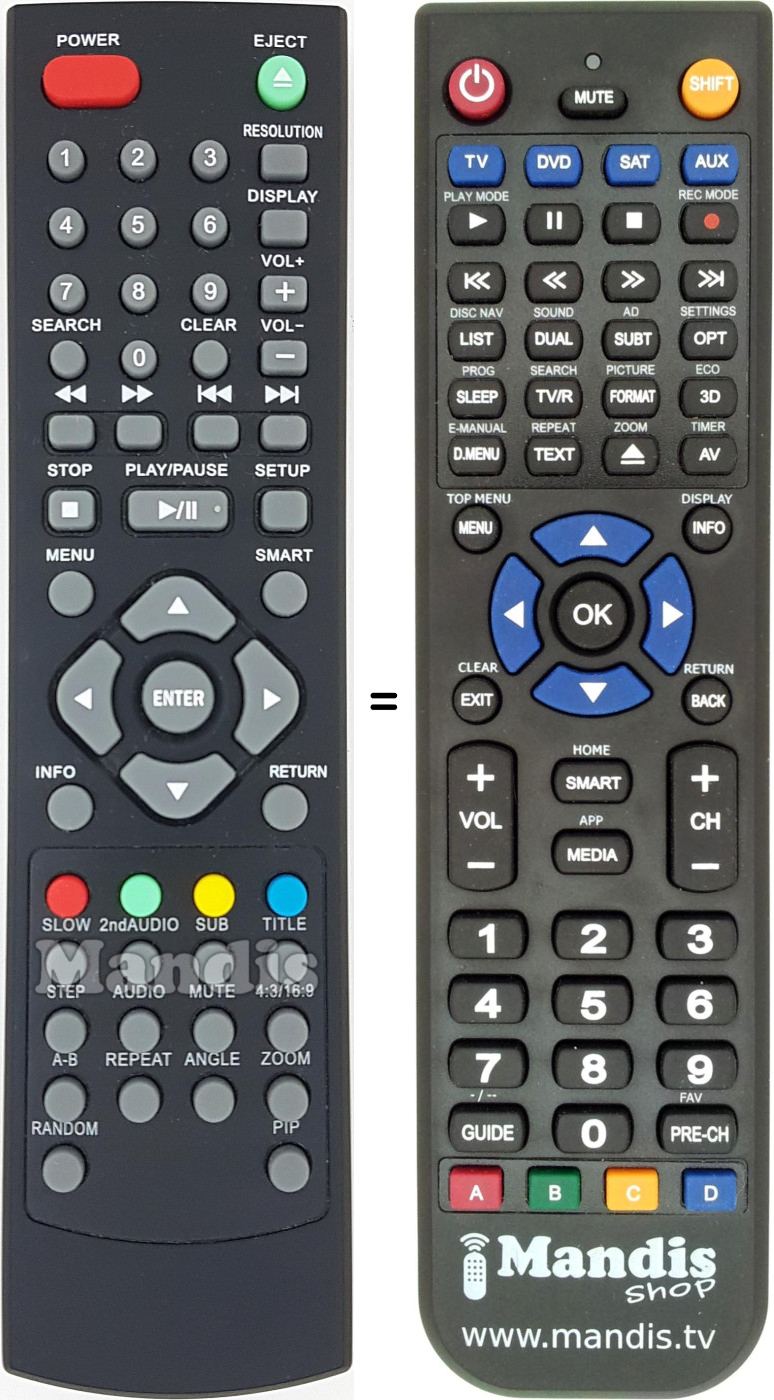 Replacement remote control REMCON1634