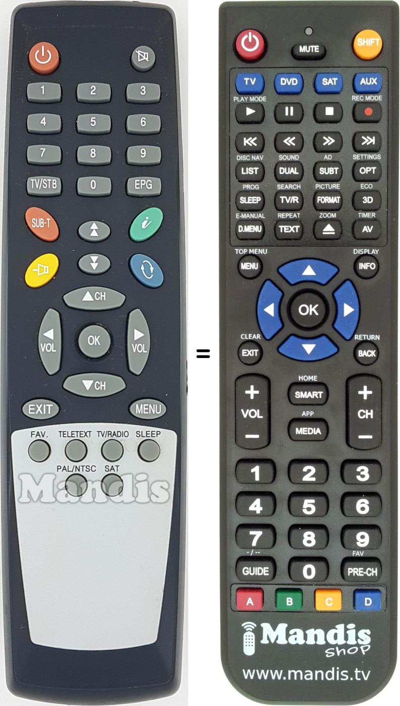 Replacement remote control REMCON1638