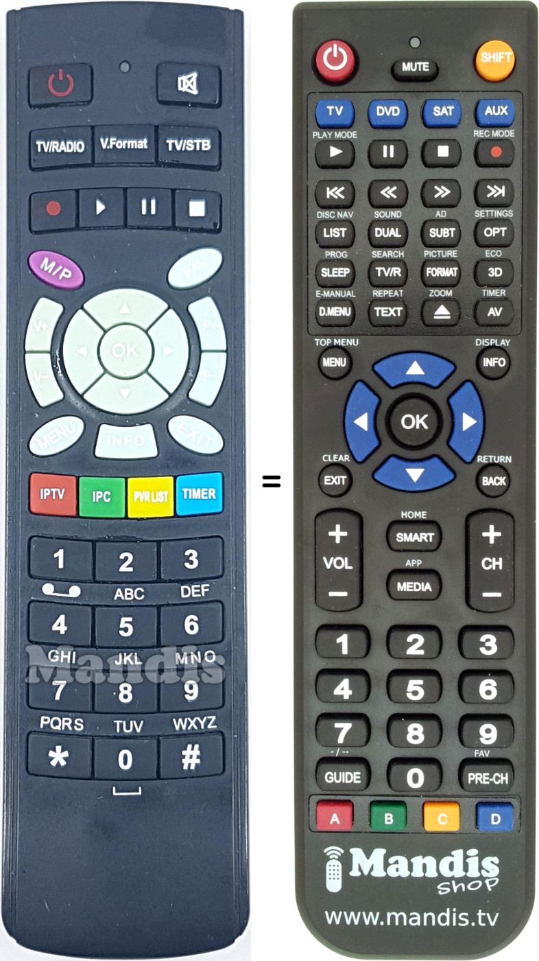 Replacement remote control REMCON1665