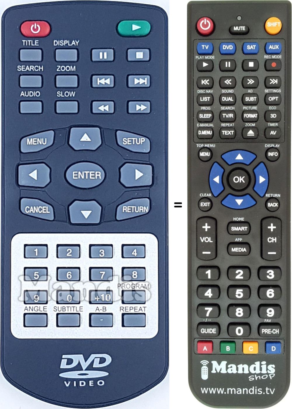 Replacement remote control REMCON1684