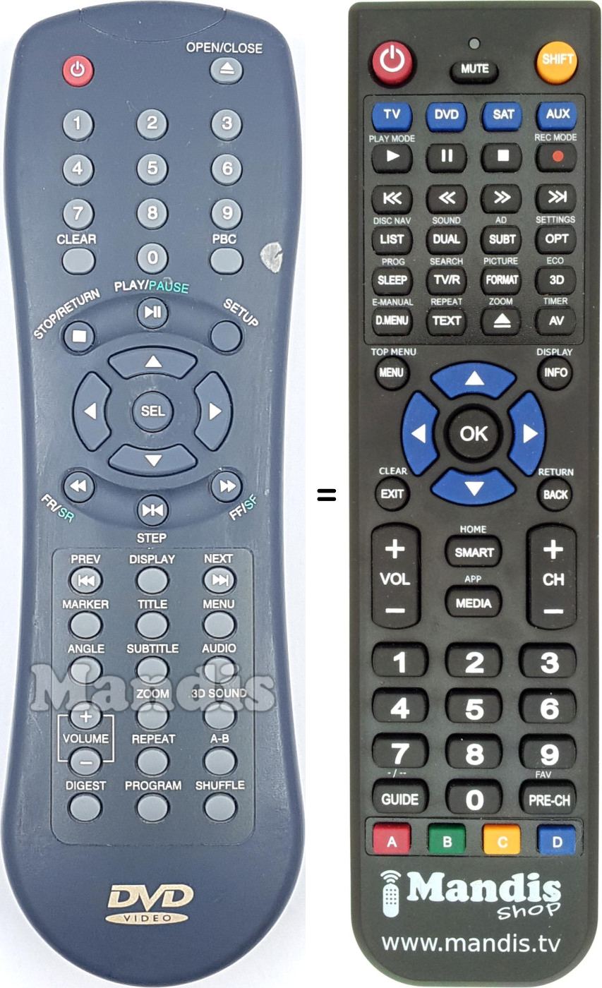 Replacement remote control REMCON1698