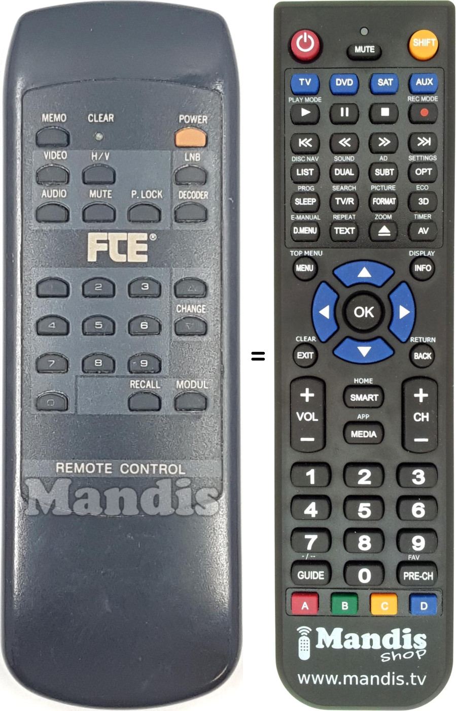 Replacement remote control REMCON1713