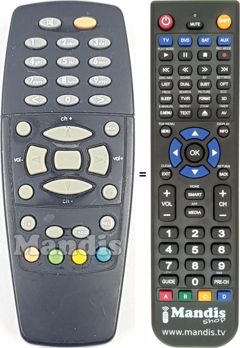 Replacement remote control REMCON1757