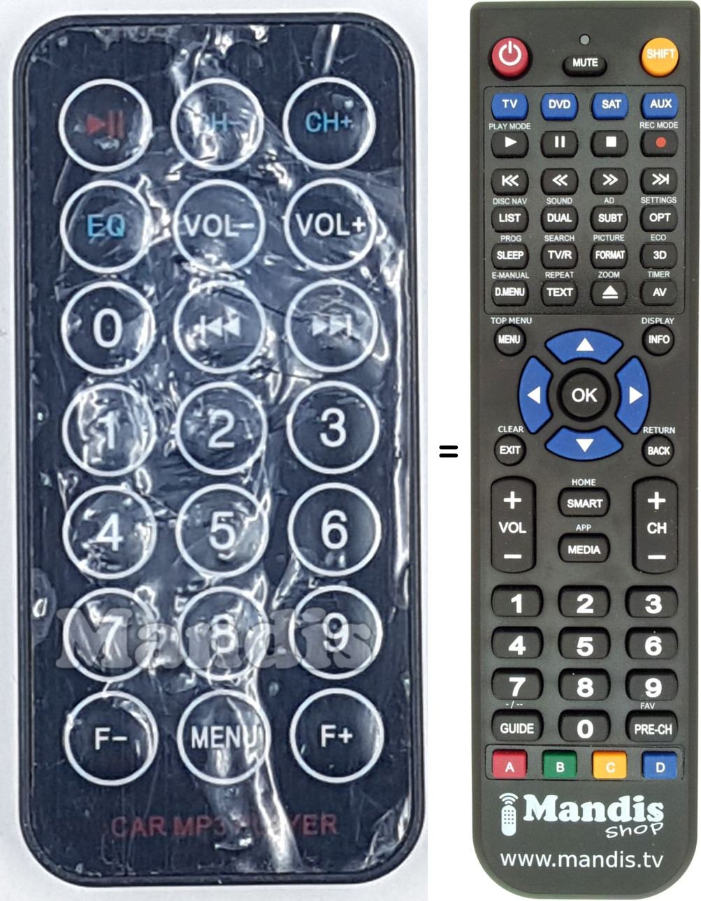 Replacement remote control REMCON1778
