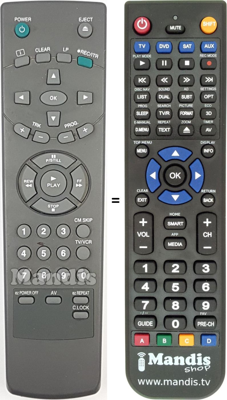Replacement remote control REMCON1865