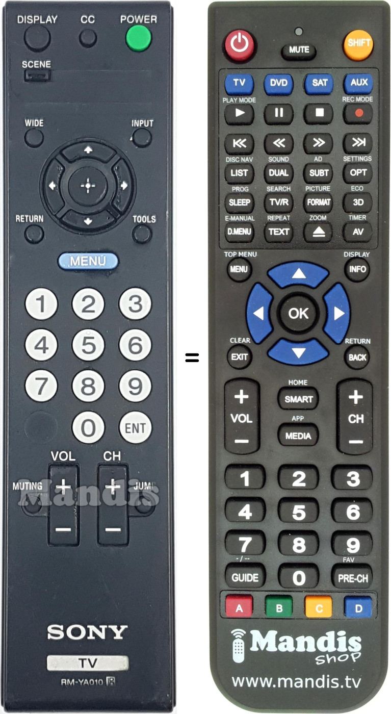Replacement remote control RM-YA010