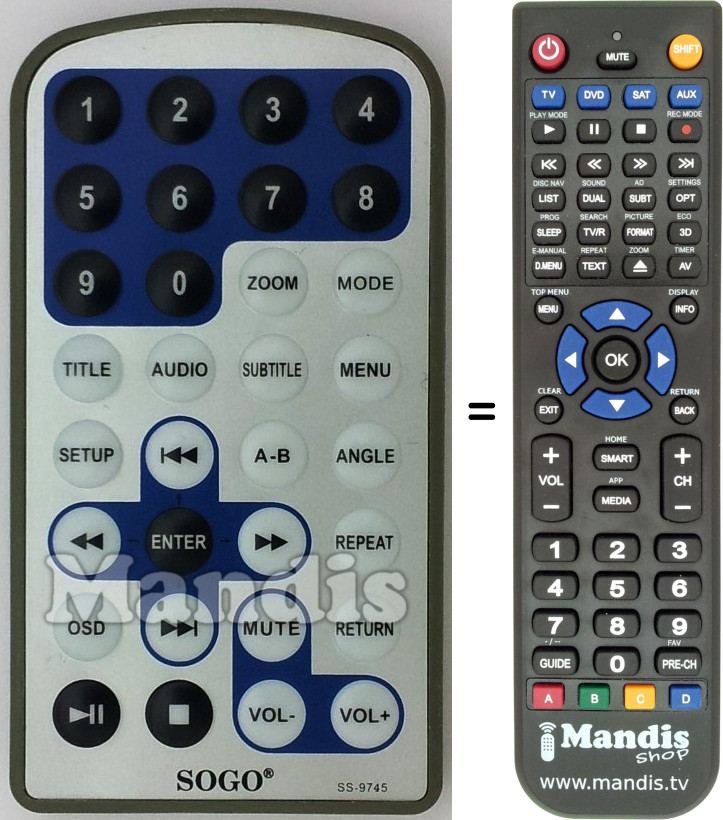 Replacement remote control SS-9745
