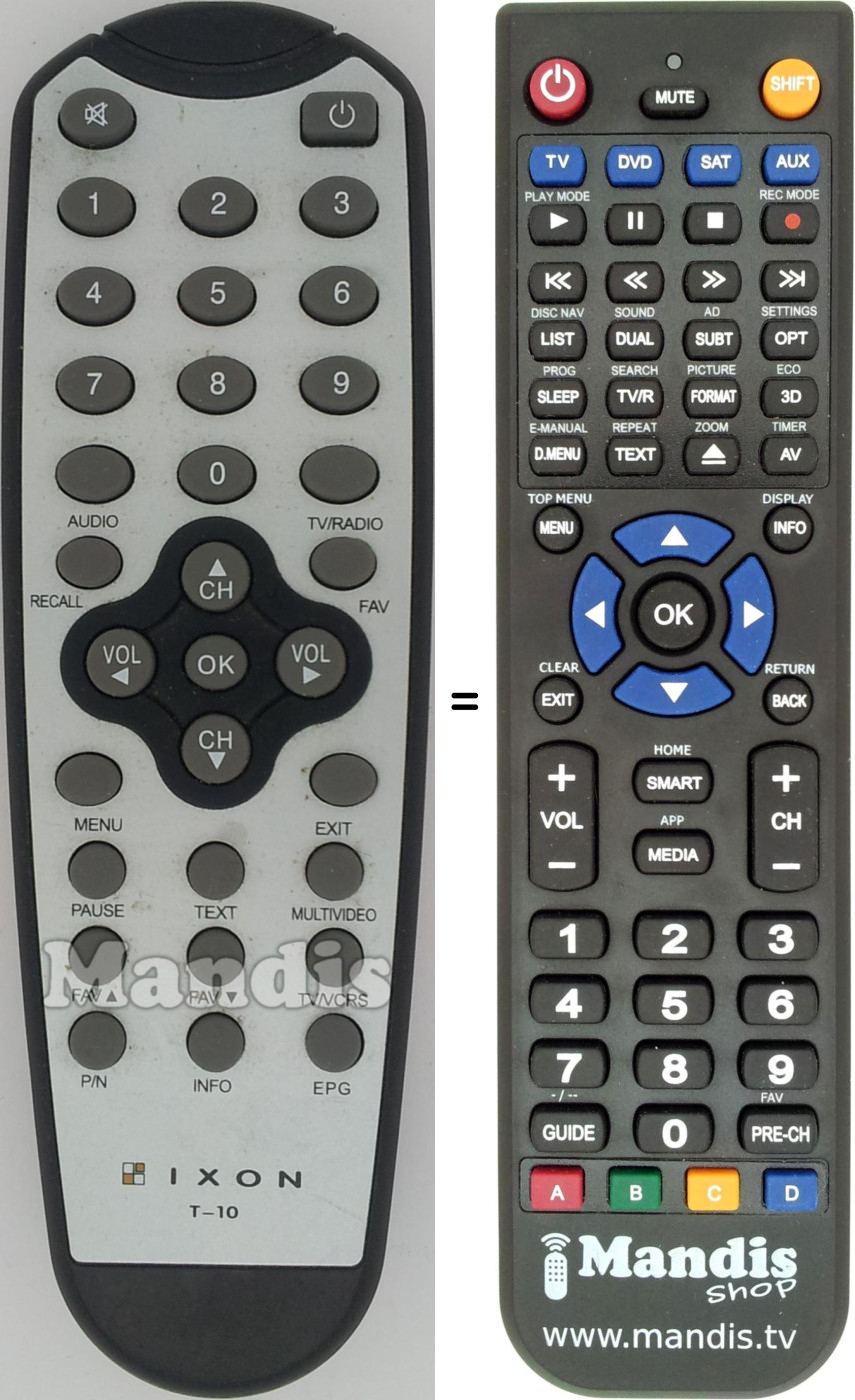 Replacement remote control T-10