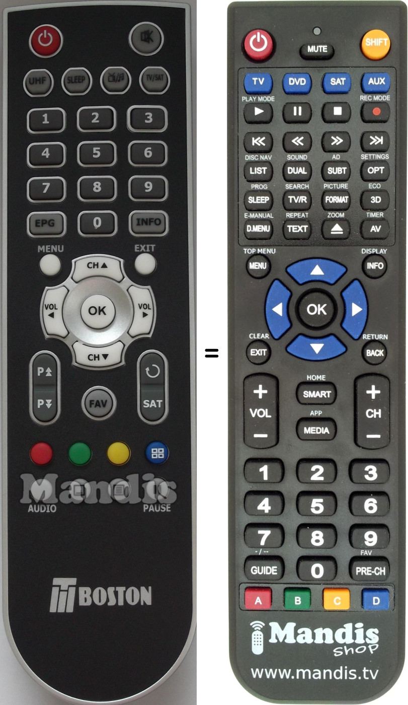 Replacement remote control RS7174