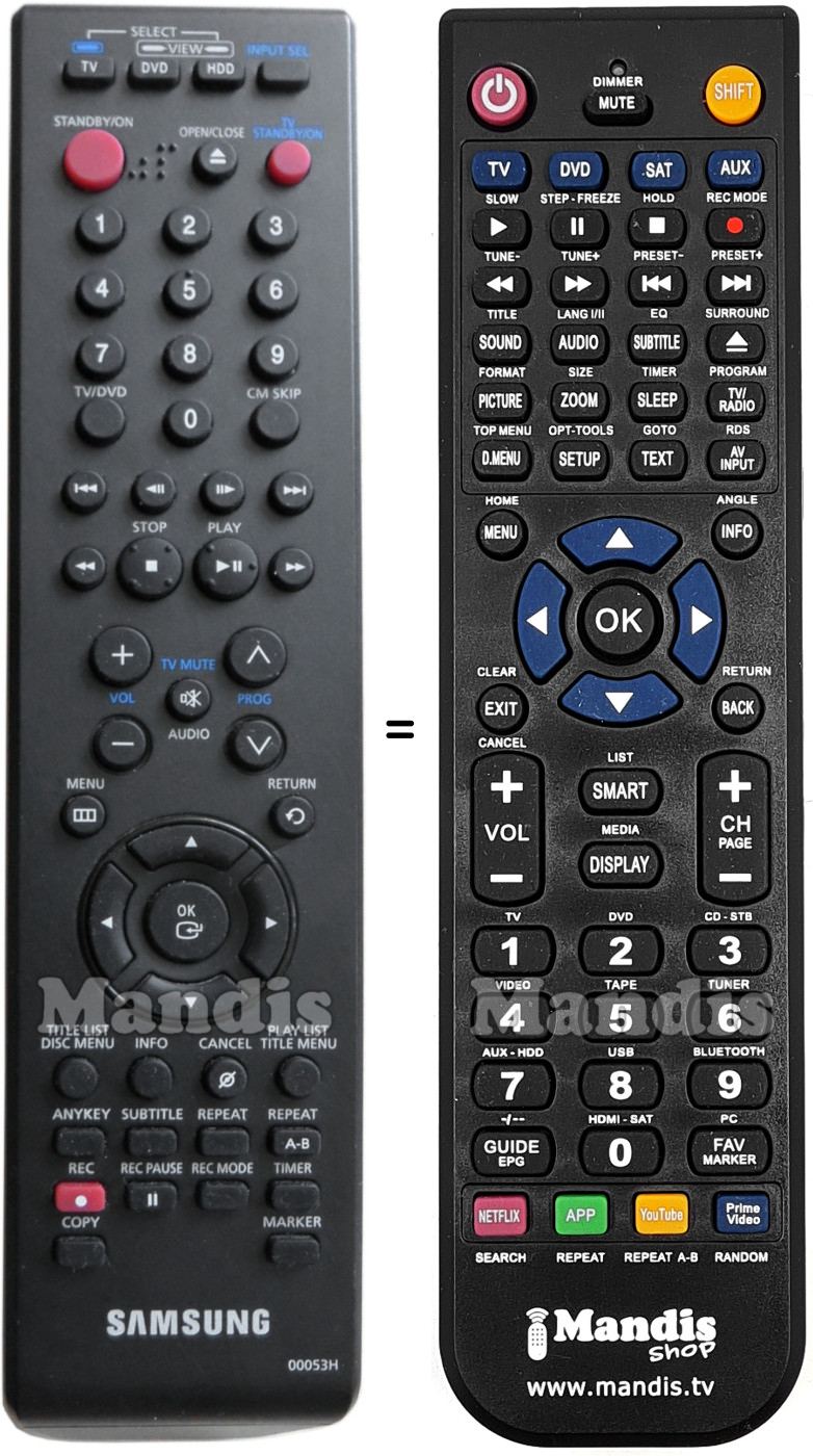 Replacement remote control Samsung AK5900053H