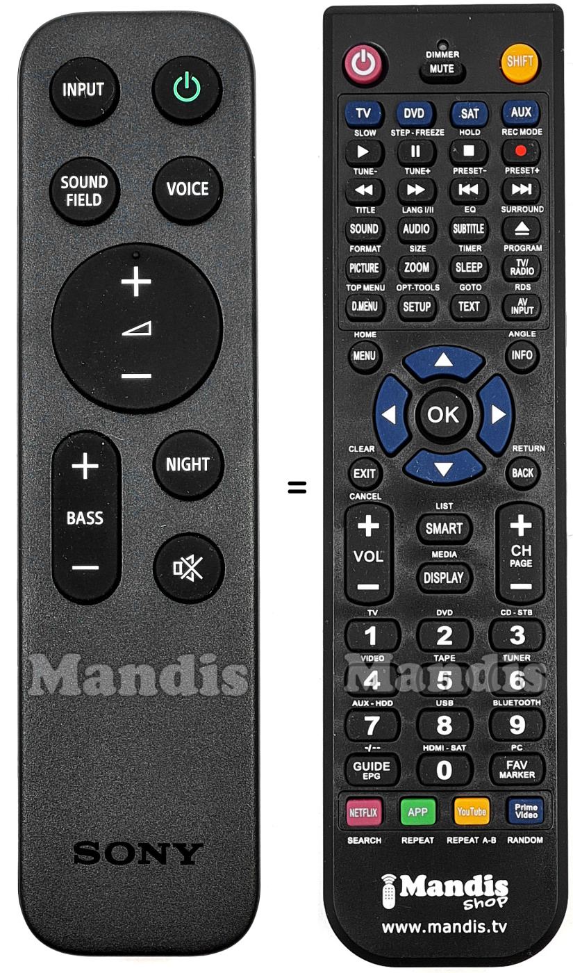 Replacement remote control Sony RMT-AH513U