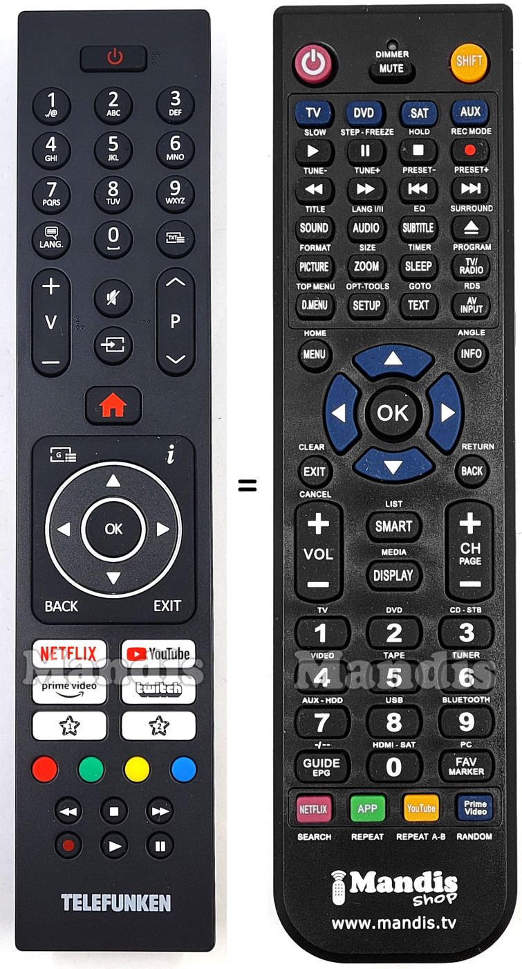 Replacement remote control RC45135TR