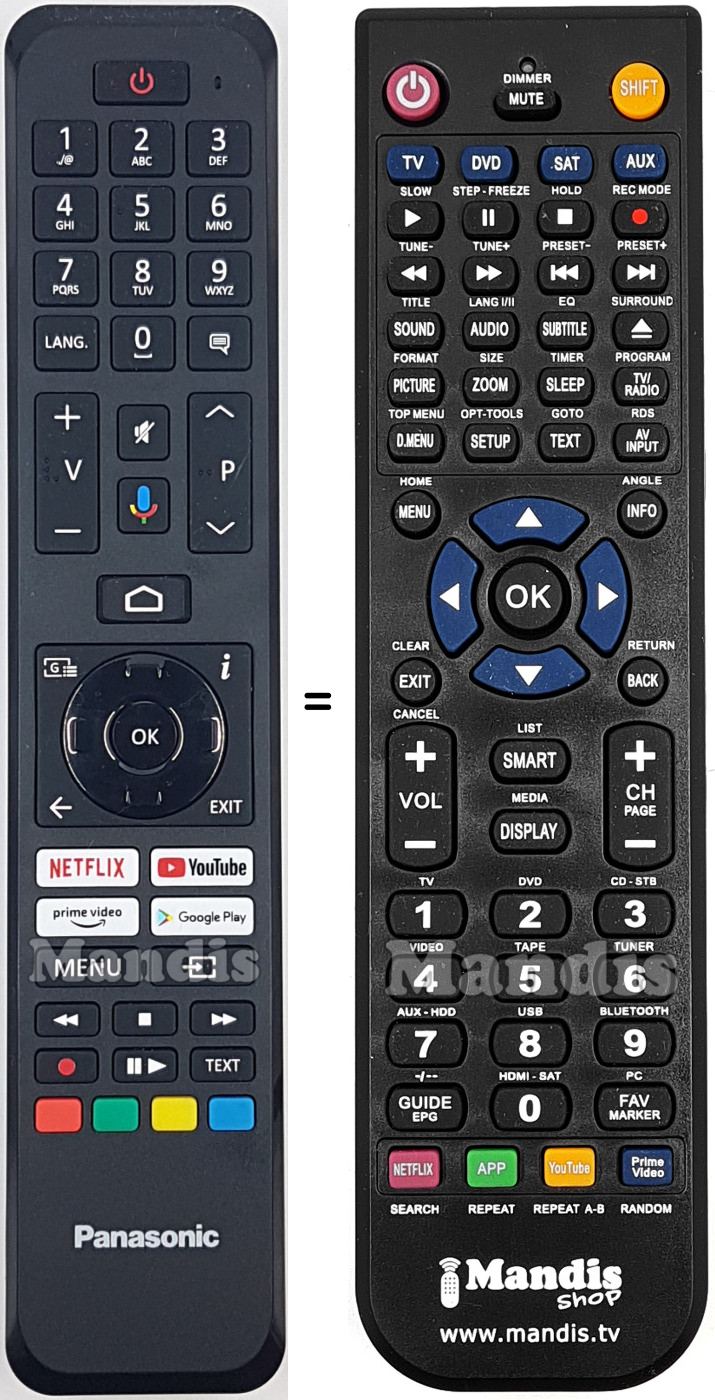 Replacement remote control Panasonic RC45160
