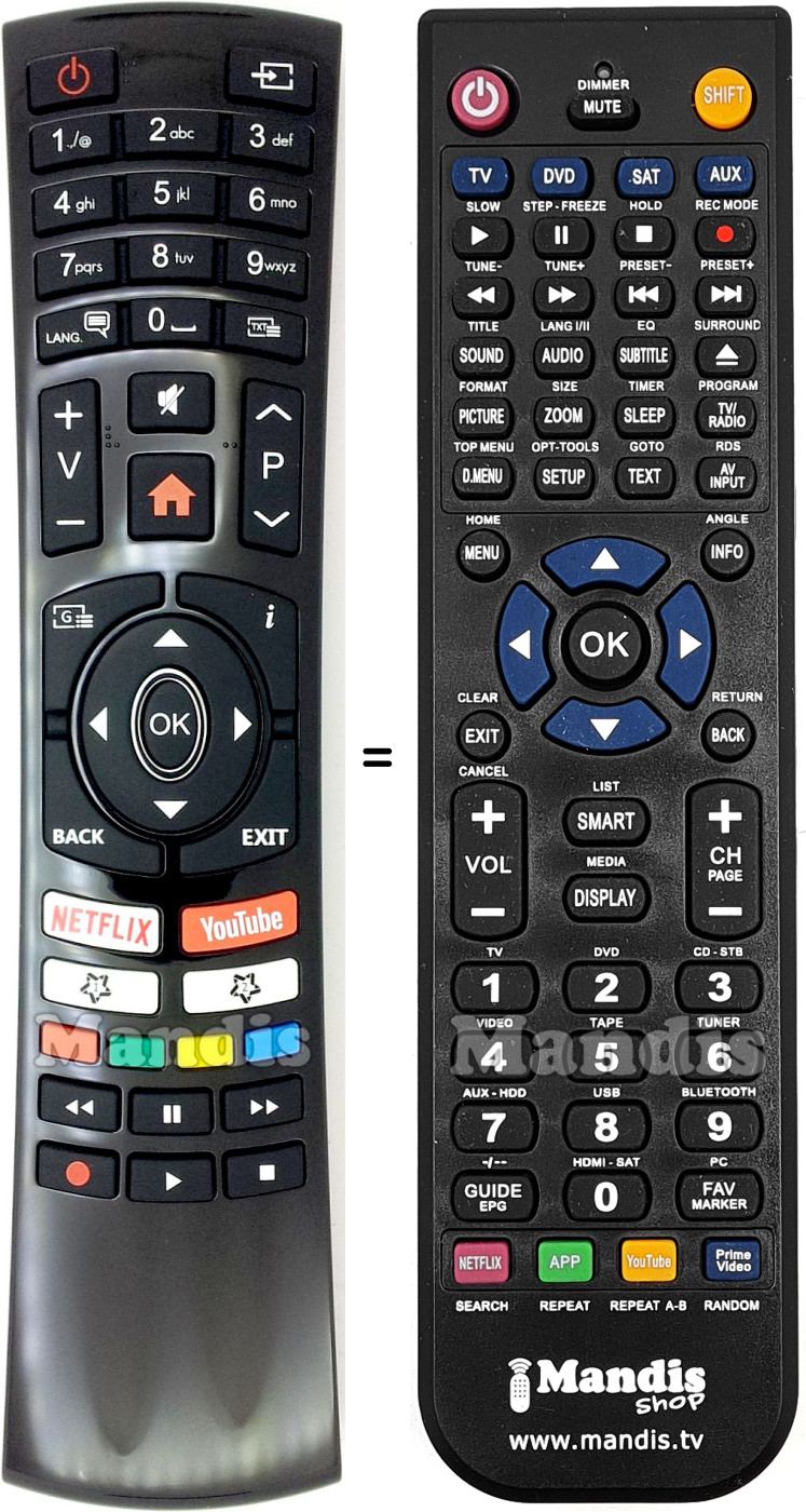 Replacement remote control Finlux RC4390