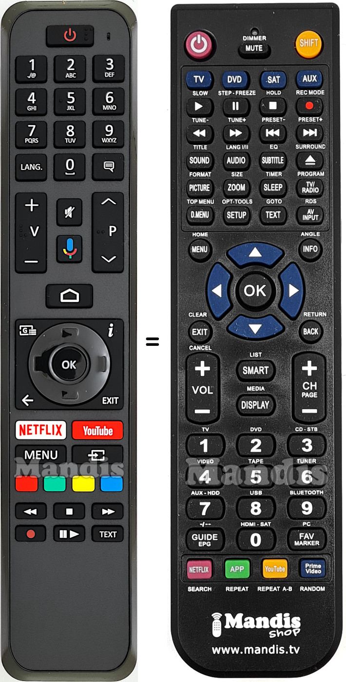 Replacement remote control Toshiba RC43160