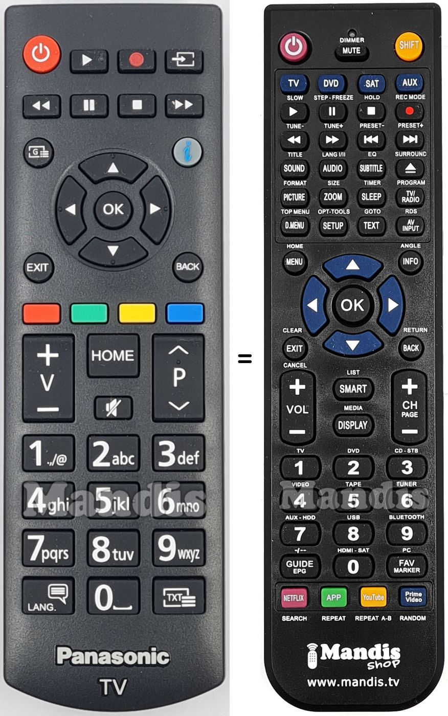 Replacement remote control Panasonic RC39127M