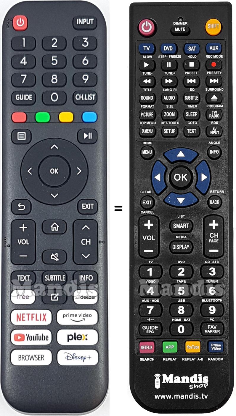 Replacement remote control RC45250