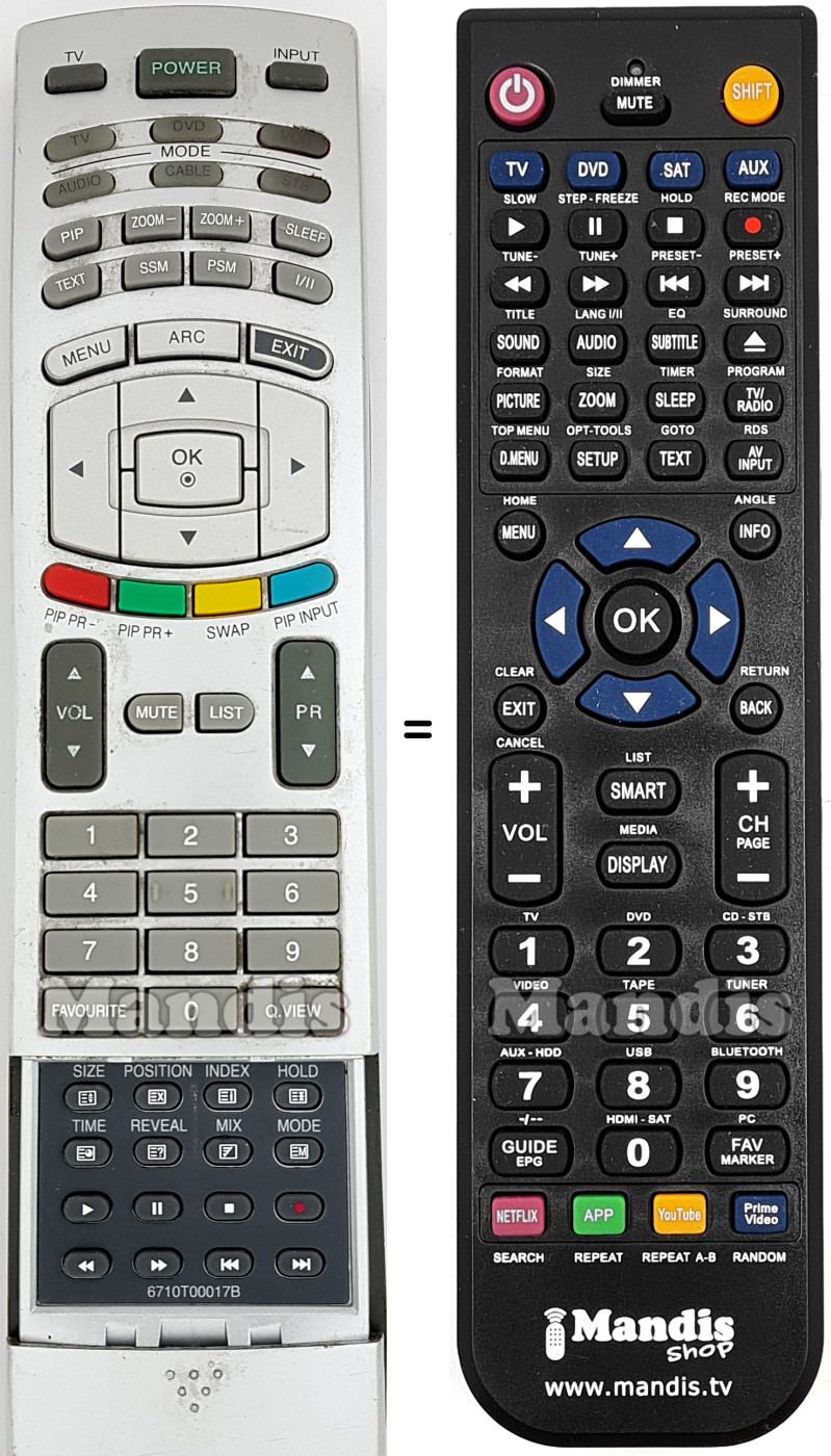 Replacement remote control Goldstar 6710T00017B