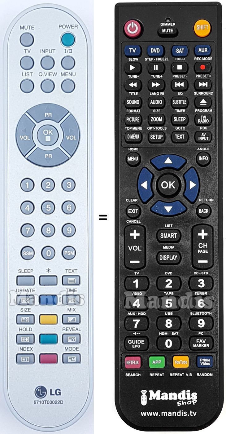 Replacement remote control Goldstar 6710T00022D