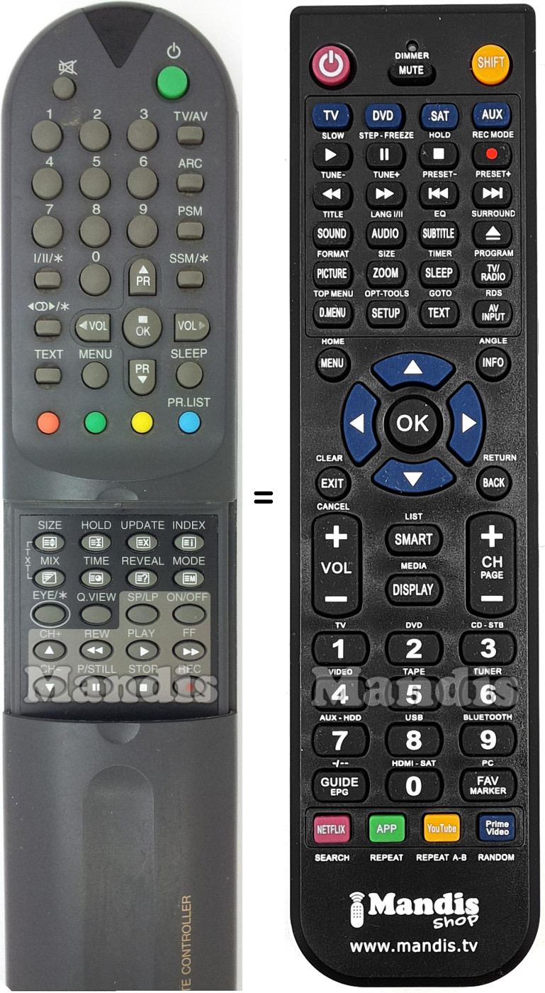 Replacement remote control LG 6710V00009P