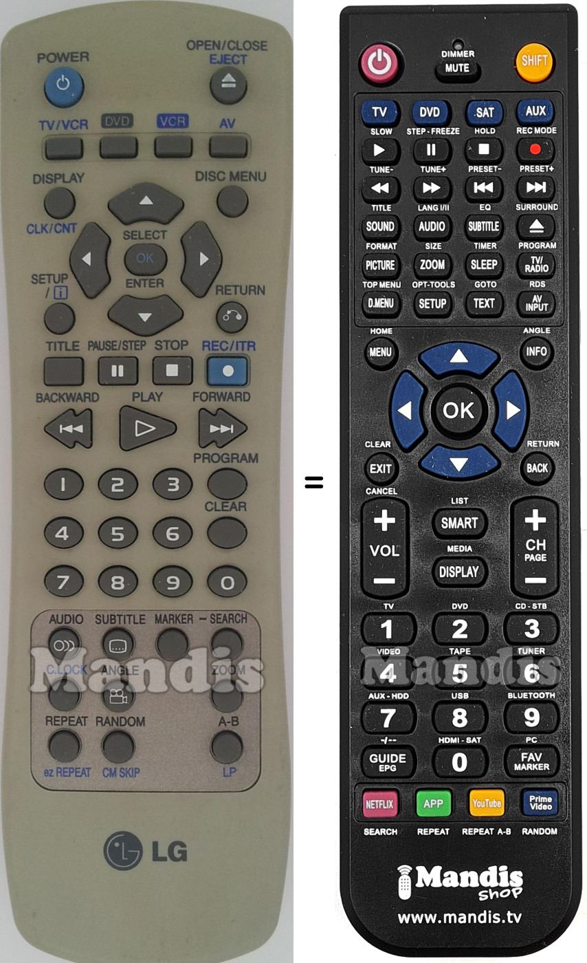 Replacement remote control LG 6711 R1 P 065 A