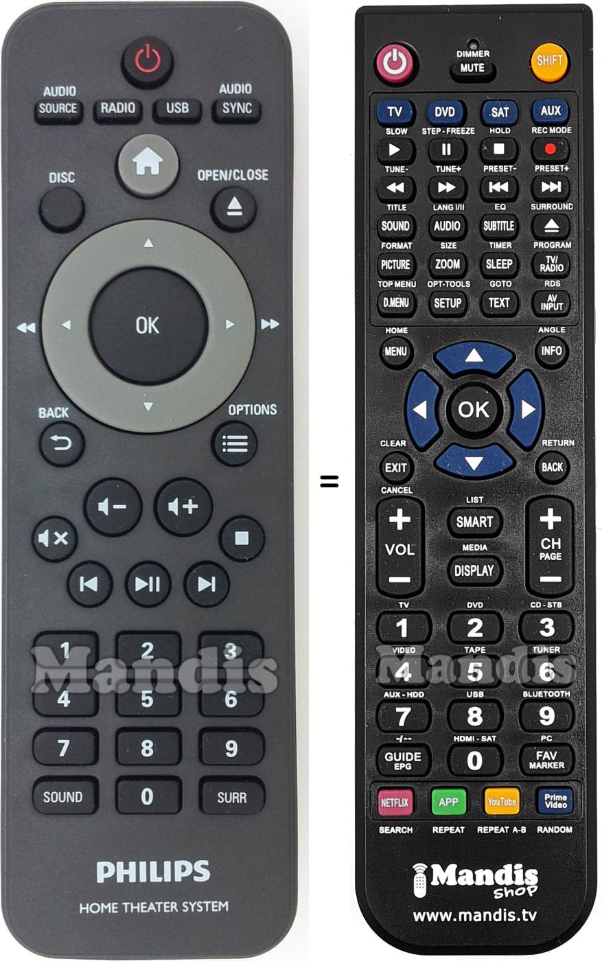 Replacement remote control Philips 996580009131