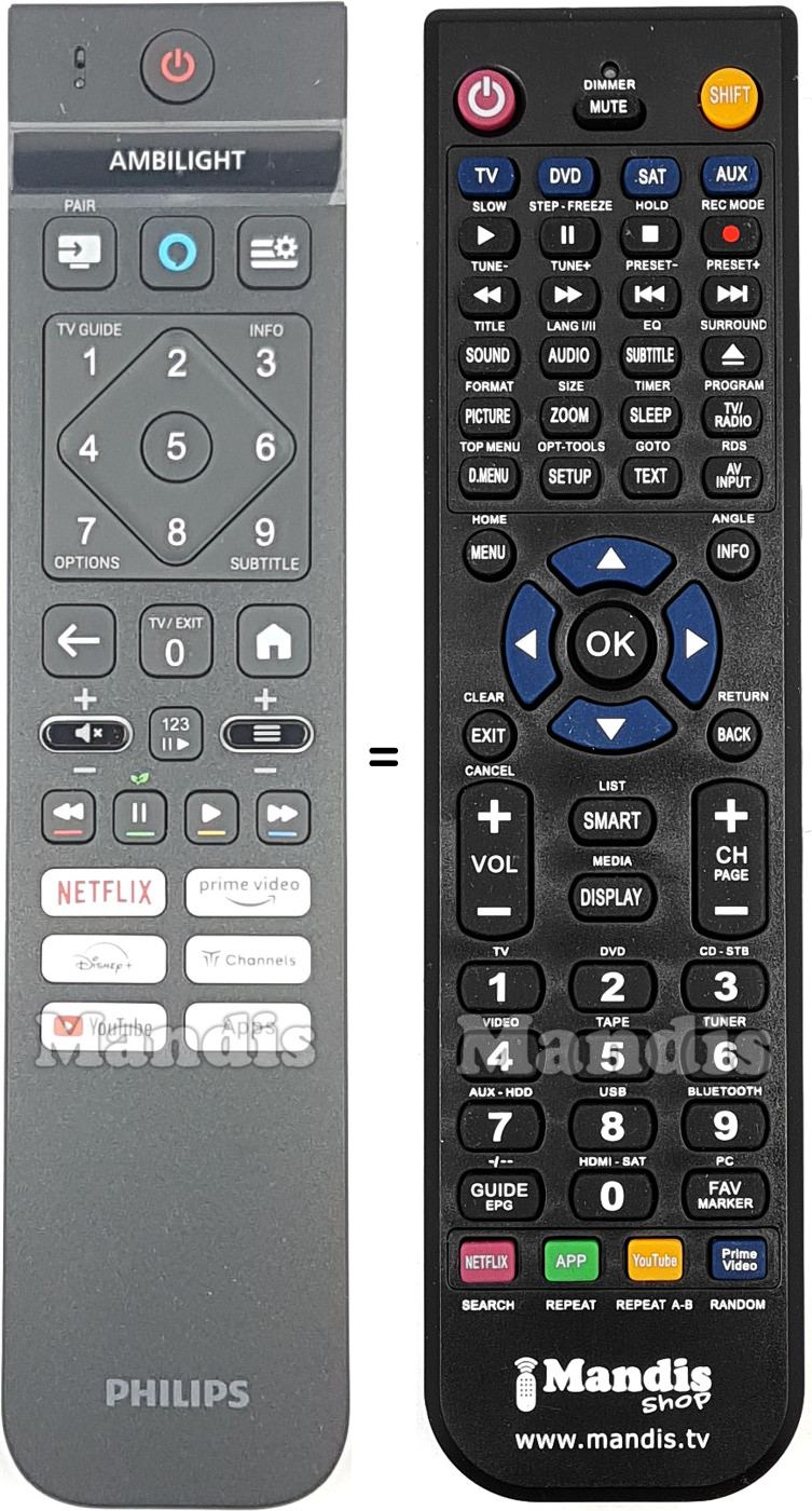 Replacement remote control Philips 996592500092