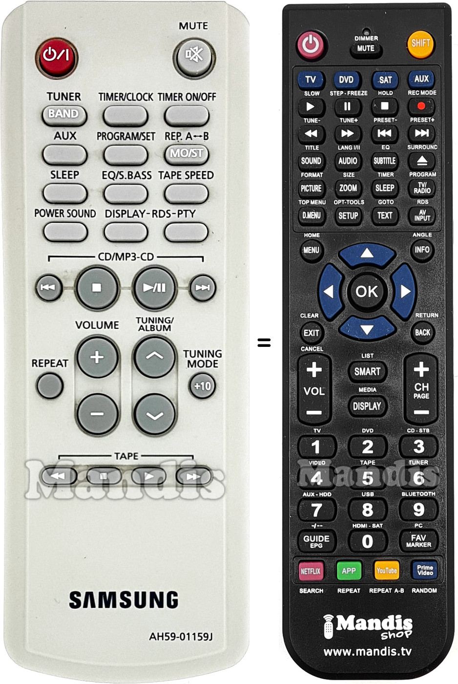 Replacement remote control Samsung AH59-01159J