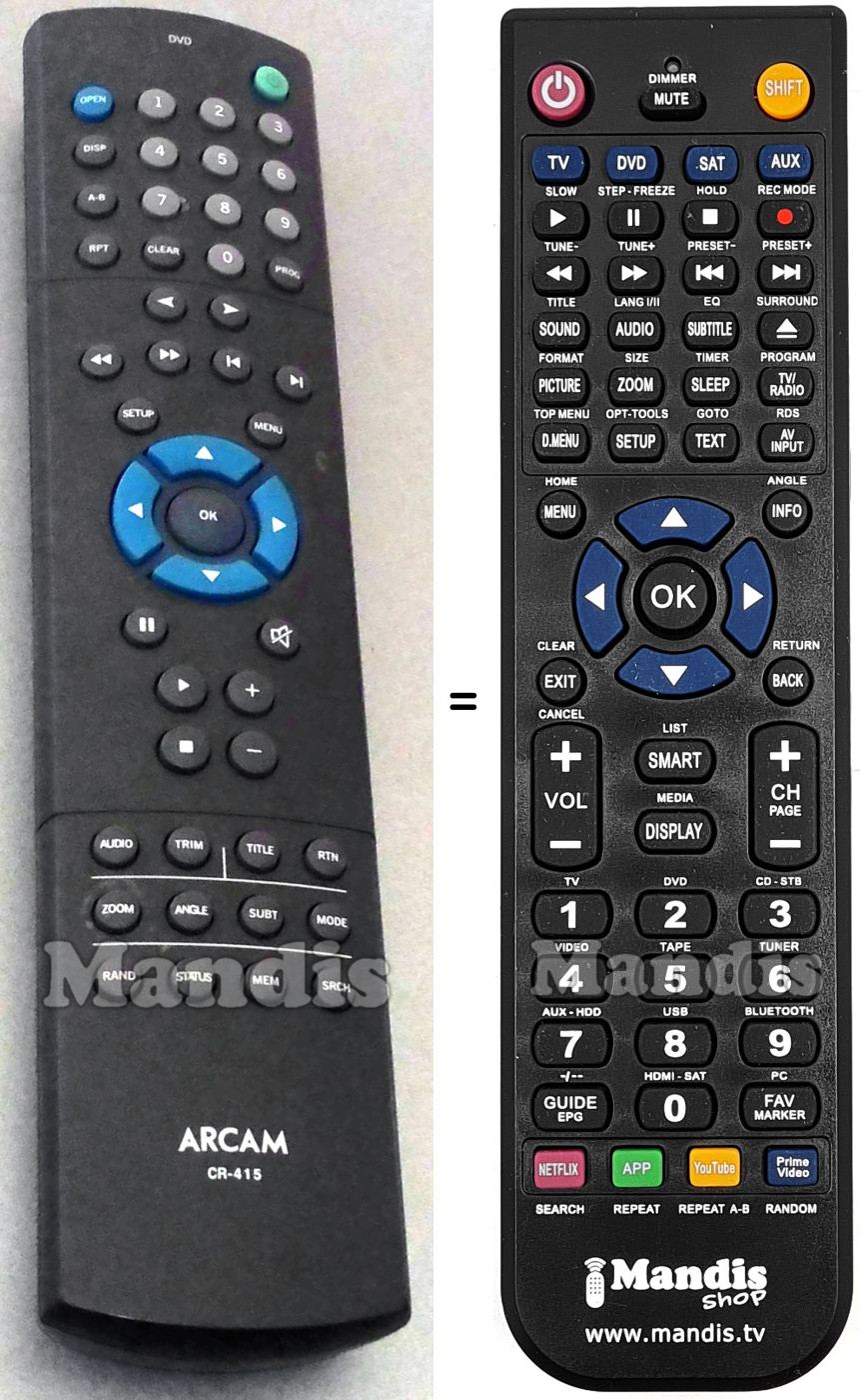 Replacement remote control ARCAM CR-415
