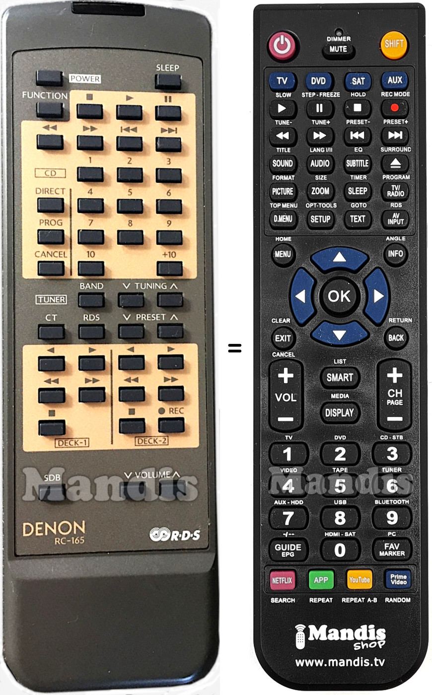 Replacement remote control Denon RC-165