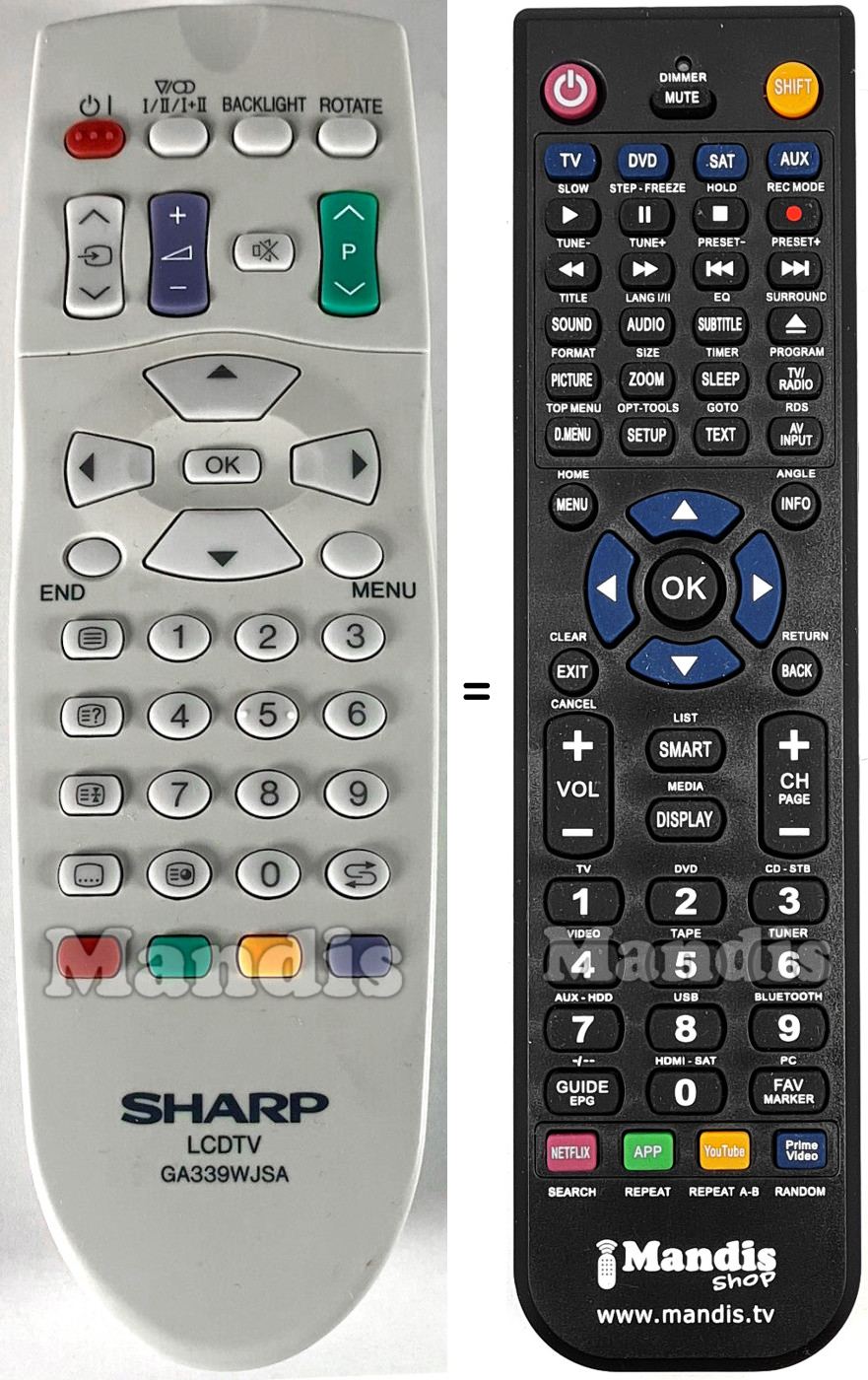 Replacement remote control Finlux GA339WJSA