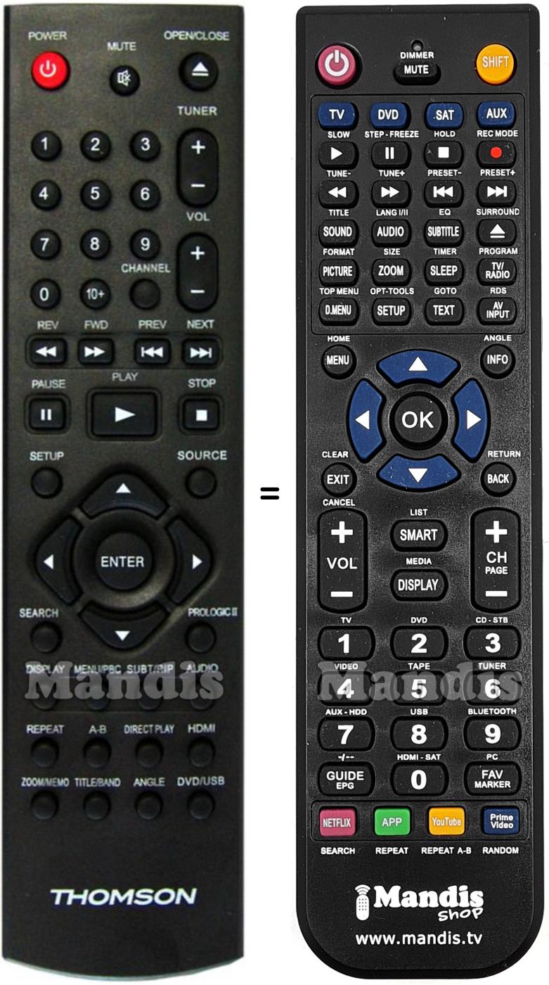 Replacement remote control Thomson HT400TB