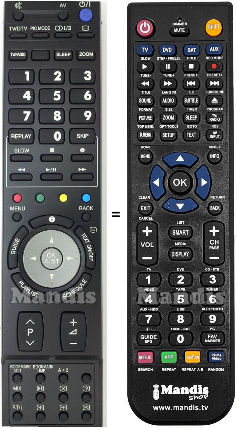 Replacement remote control JVC RMC2111B