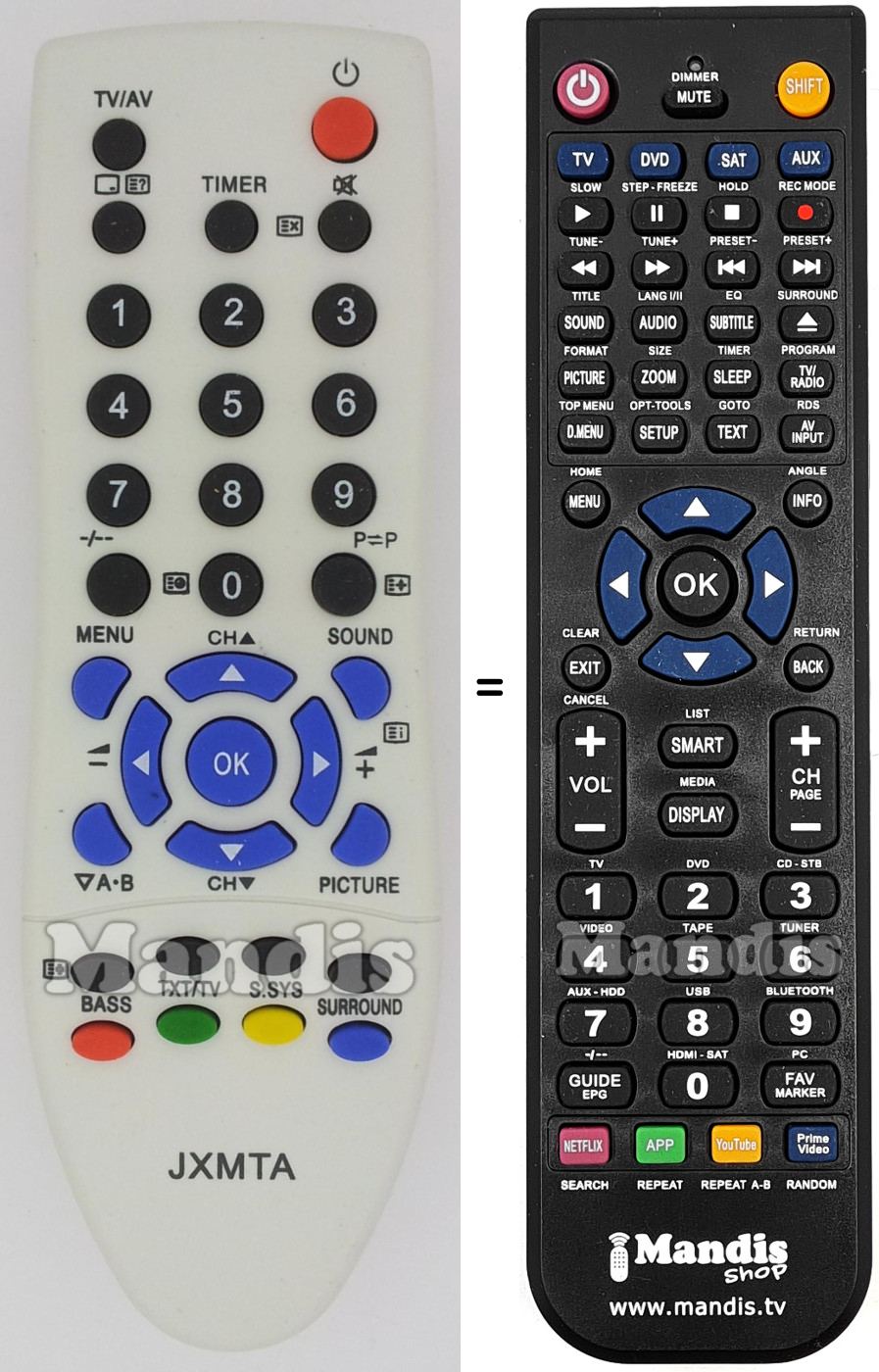 Replacement remote control Sanyo JXMTA-1